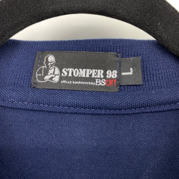 Stomper 98 Band Polo Shirt Mens Size Large Navy Blue Logo Short Sleeve NEW - Picture 5 of 6